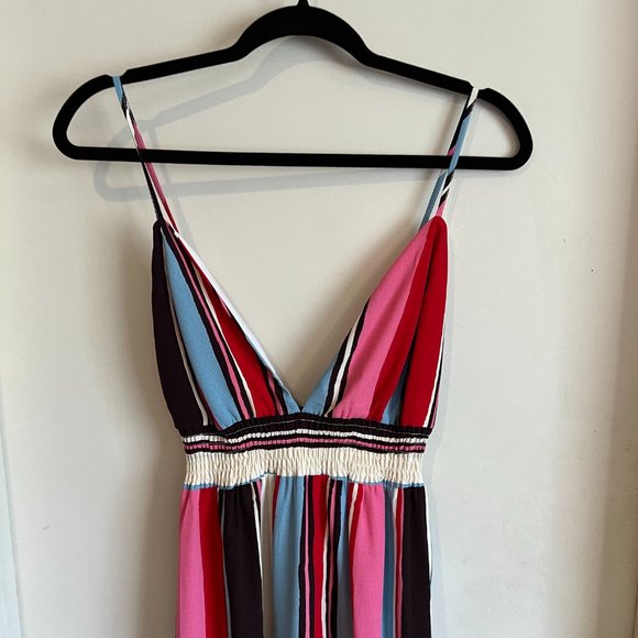 Lulus Andi Pink and Light Blue Multi Stripe Sleeveless Maxi Dress Size Small - Picture 4 of 9